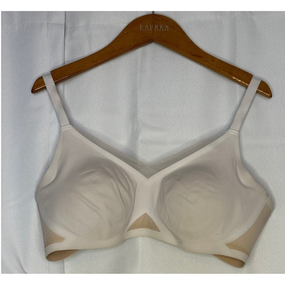 Honeylove CrossOver Bra L Sand Beige Wireless Smoothing Mesh Full Coverage D/DD